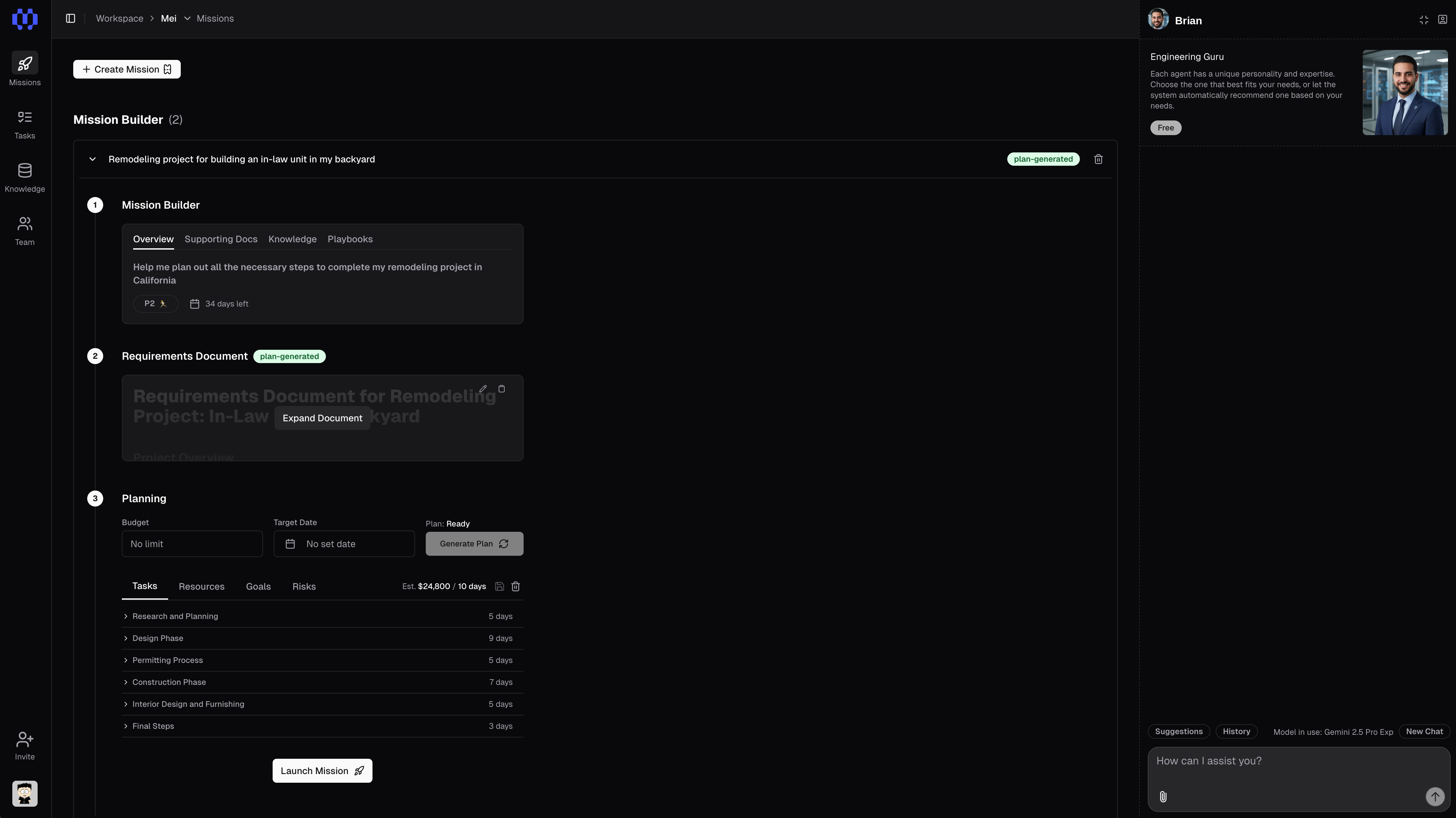 Dashboard interface mockup